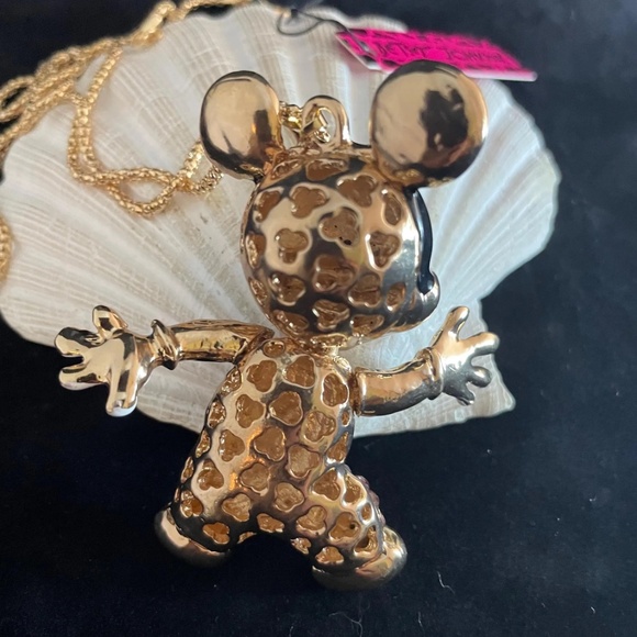 NEW BETSEY JOHNSON PURPLE MICKEY MOUSE RHINESTONE EMBELLISHED CHAIN NECKLACE - Picture 6 of 6